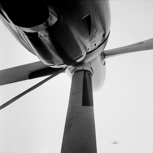 Close up of propeller on old plane, Helgoland